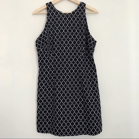{BB Dakota} Sleeveless Shift Dress Navy/White 10 - Picture 2 of 8